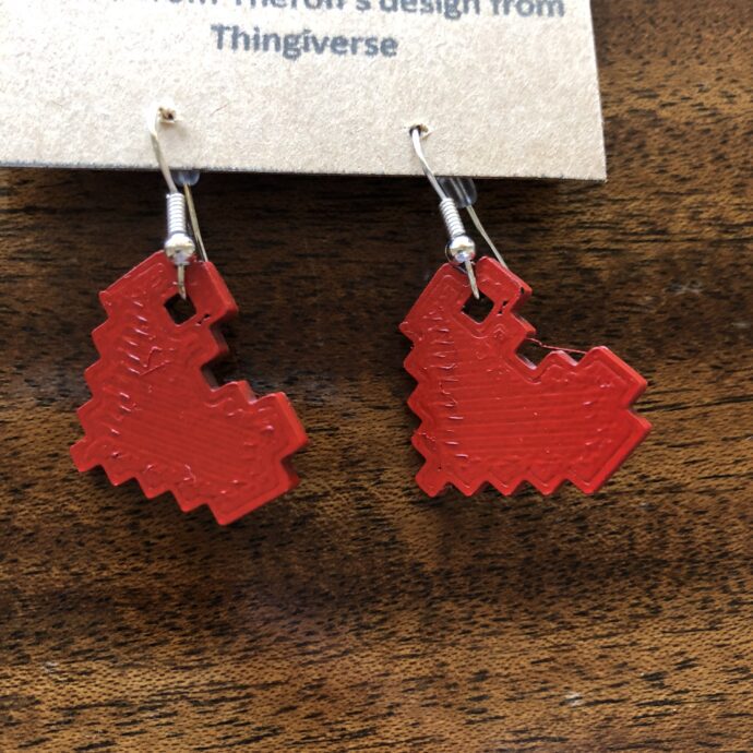 8 Bit Heart Earrings